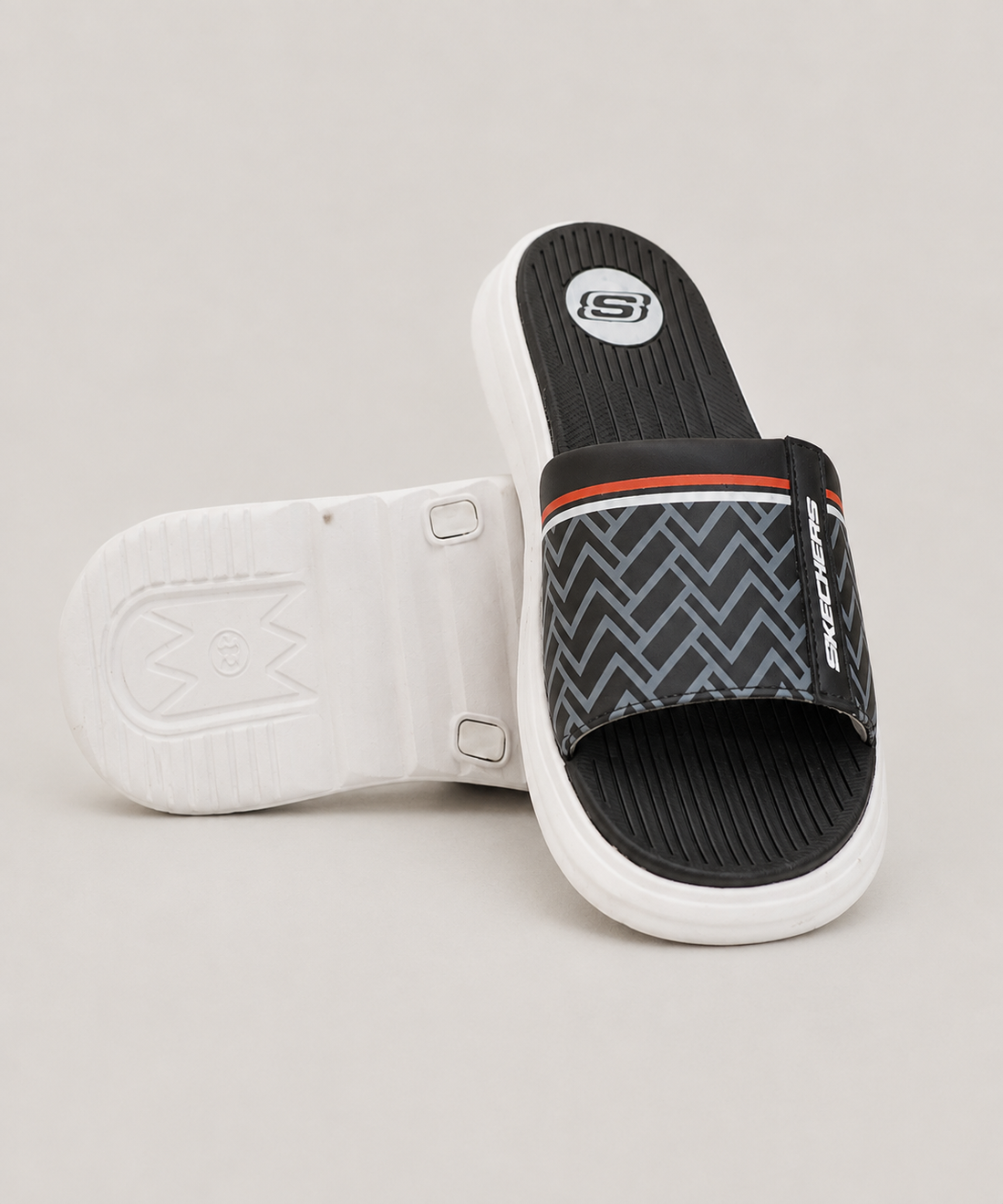 SKECHERS COMFY SLIDE BLACK